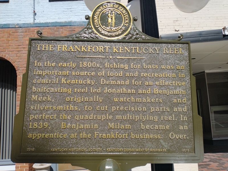 The Frankfort Kentucky Reel Marker image. Click for full size.