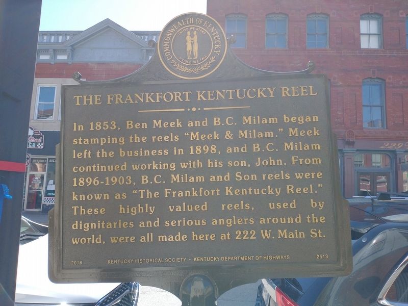 The Frankfort Kentucky Reel Marker image. Click for full size.