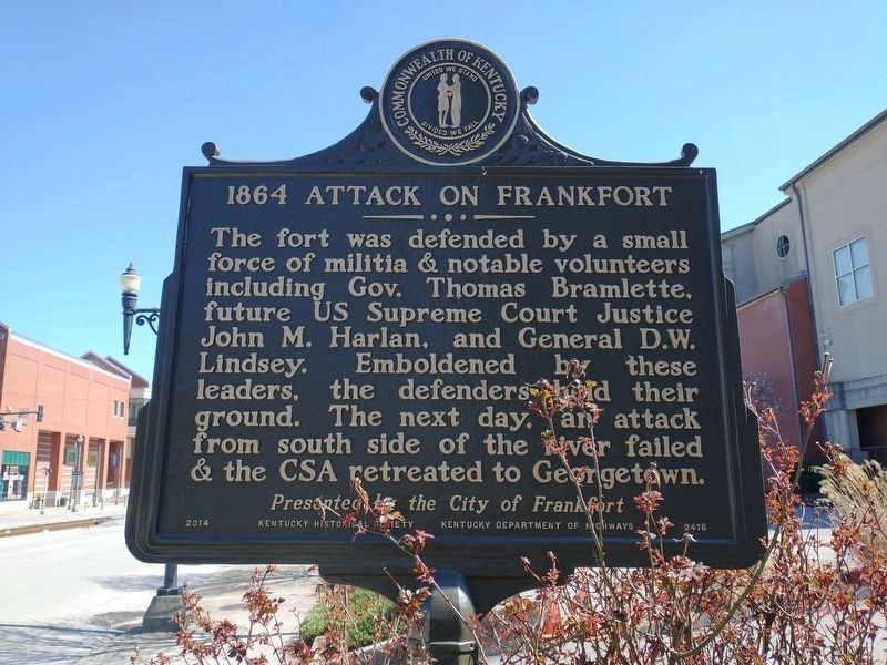 1864 Attack on Frankfort Marker image. Click for full size.