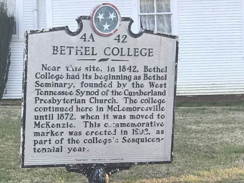 Bethel College Marker image. Click for full size.