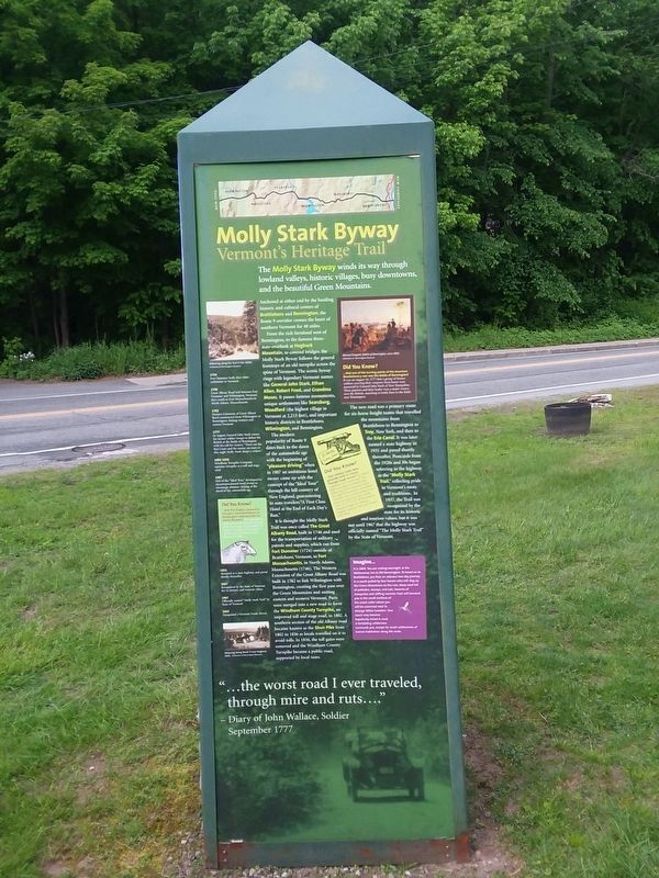 Molly Stark Byway side of the marker image. Click for full size.