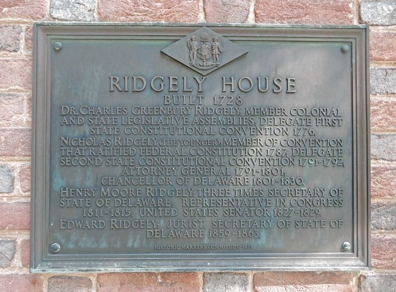 Ridgely House Marker image. Click for full size.