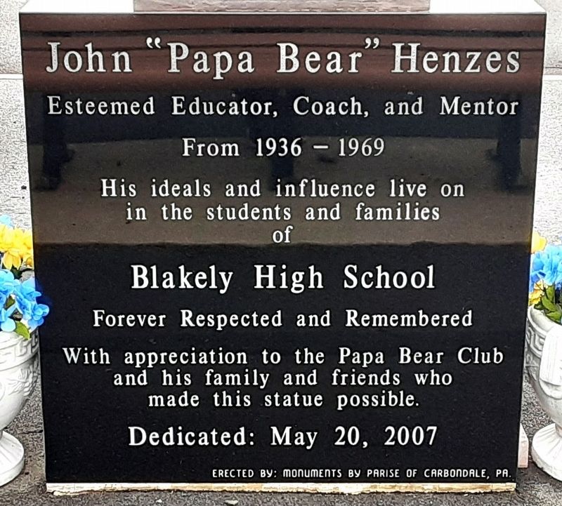 John "Papa Bear" Henzes Marker image. Click for full size.