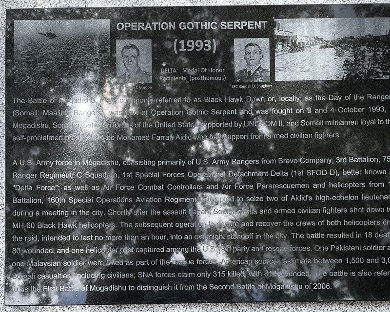 Operation Gothic Serpent (1993) Marker image. Click for full size.