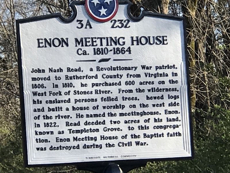 Enon Meeting House Marker image. Click for full size.