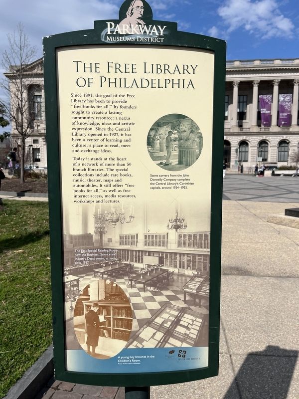 The Free Library of Philadelphia Marker image. Click for full size.