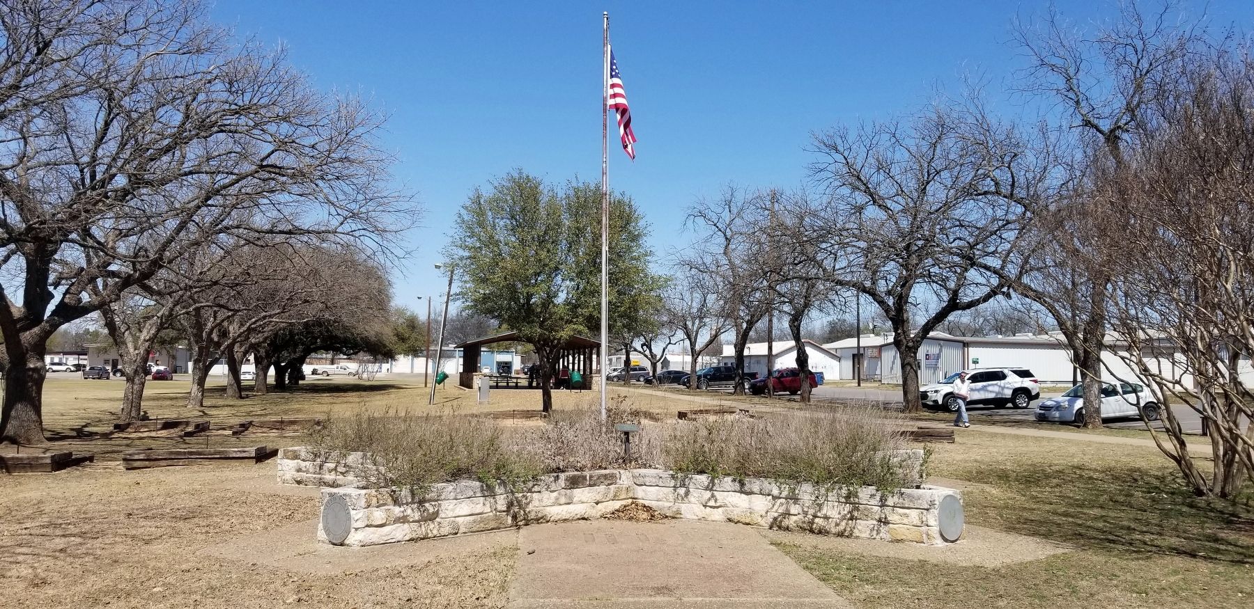 The view of the Cleburne American Legion Post Memorial from the park image. Click for full size.