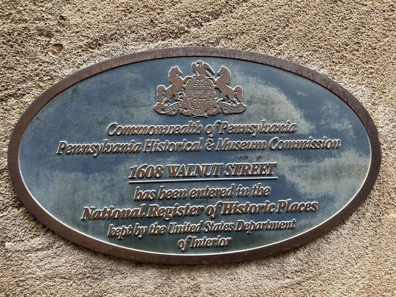 1608 Walnut Street Marker image. Click for full size.