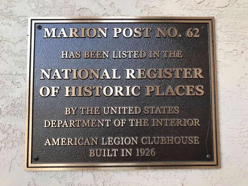 Marion Post No. 62 Marker image. Click for more information.