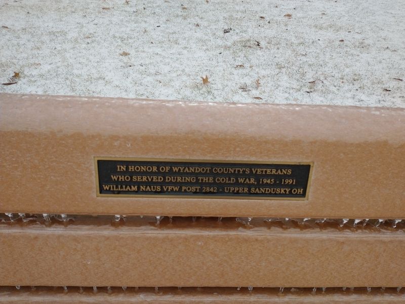 Wyandot County's Cold War Veterans Memorial Bench Marker image. Click for full size.