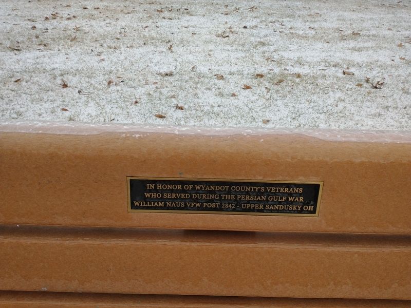 Wyandot County's Persian Gulf War Veterans Memorial Bench Marker image. Click for full size.