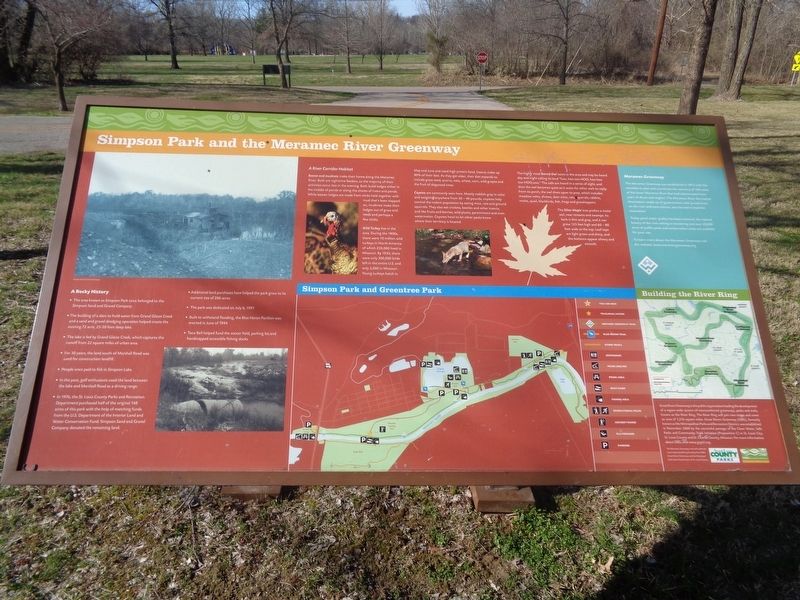 Simpson Park and the Meramec River Greenway Marker image. Click for full size.