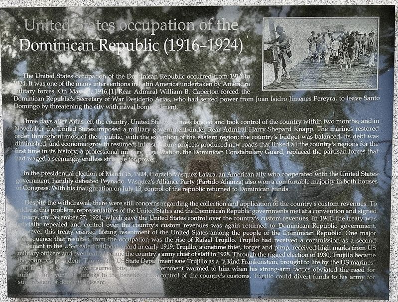 United States occupation of the Dominican Republic (1916-1924) Marker image. Click for full size.