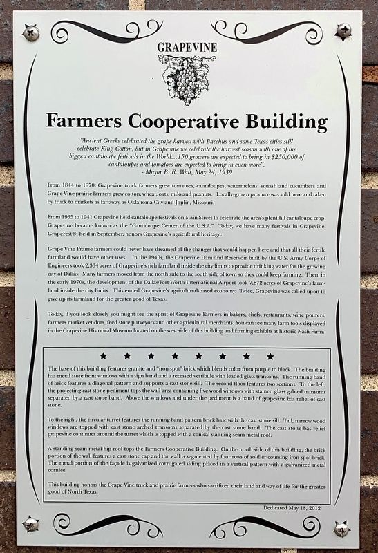 Farmers Cooperative Building Marker image. Click for full size.