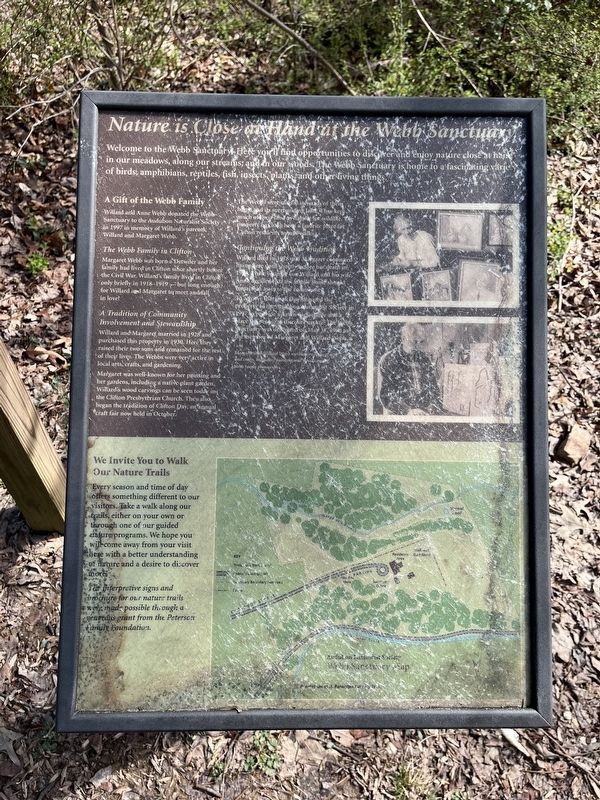 Nature is Close at Hand at the Webb Sanctuary Marker image. Click for full size.