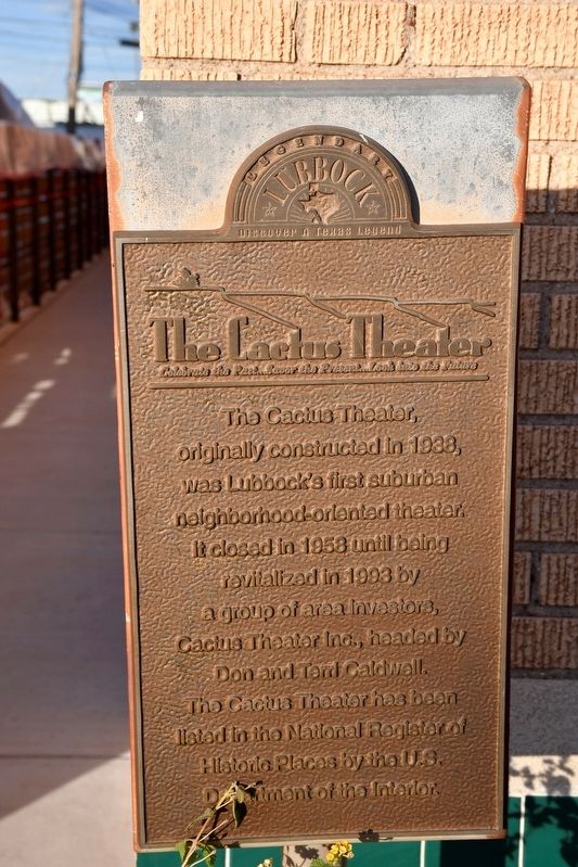 The Cactus Theater Marker image. Click for full size.