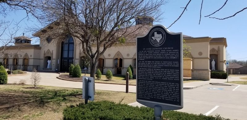The St. Jude Catholic Church and Marker image. Click for full size.