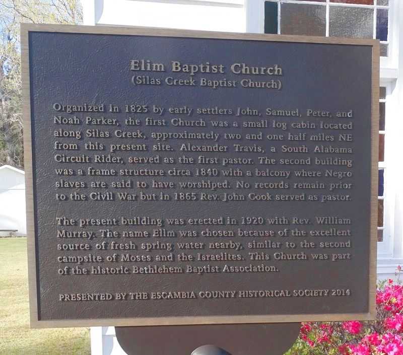 Elim Baptist Church Marker image. Click for full size.