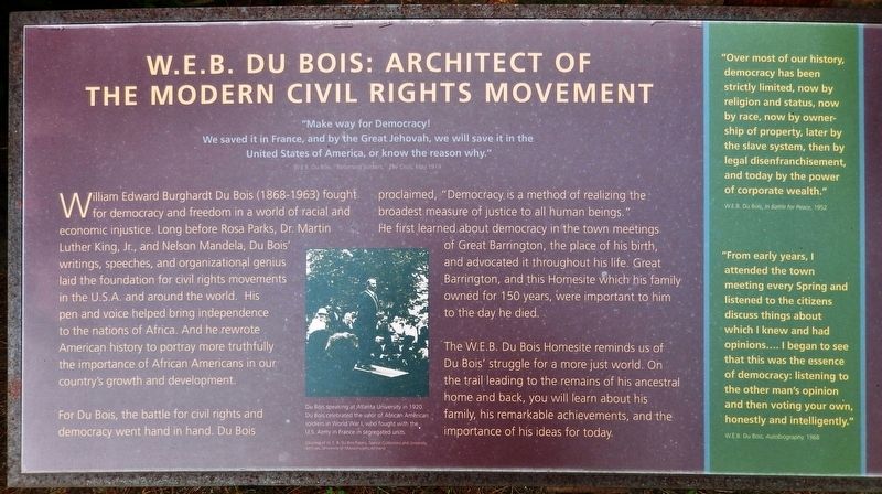 W.E.B. Du Bois: Architect of the Modern Civil Rights Movement Marker image. Click for full size.