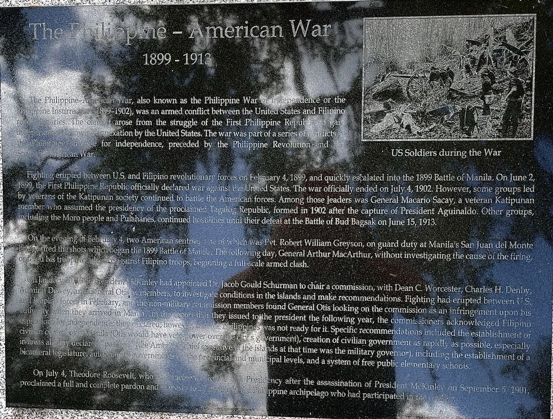 The Philippine - American War 1899 - 1913 Marker image. Click for full size.