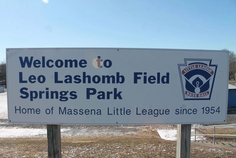Leo Lashomb Field at Springs Park Sign image. Click for full size.