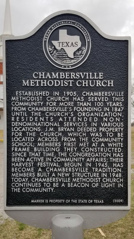 Chambersville Methodist Church Marker image. Click for full size.