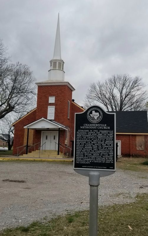 The Chambersville Methodist Church and Marker image. Click for full size.