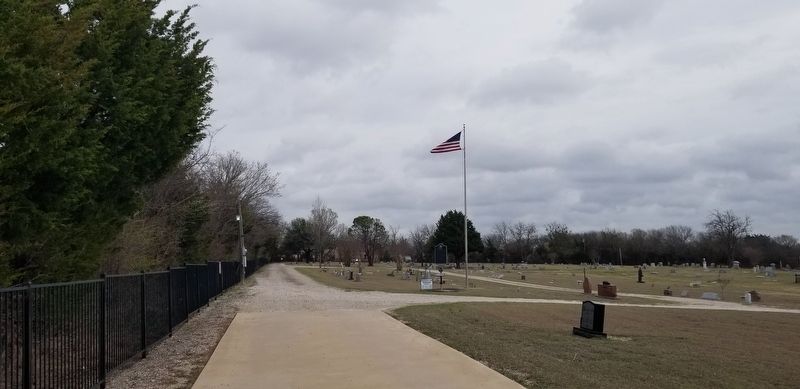 The view of the Melissa Cemetery and Marker from the entrance image. Click for full size.