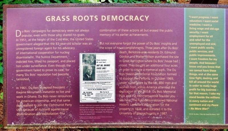 Grass Roots Democracy Marker image. Click for full size.