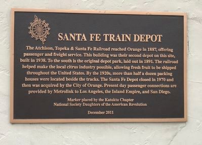 Santa Fe Train Depot Marker image. Click for full size.