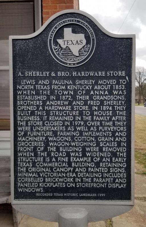 A. Sherley & Bro. Hardware Store Marker image. Click for full size.