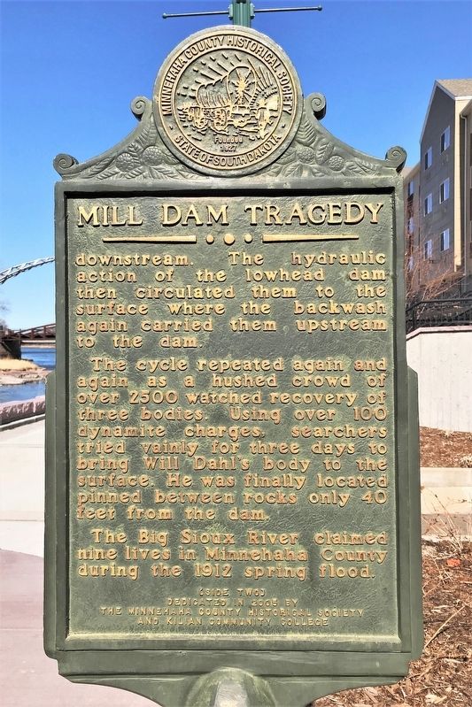 Mill Dam Tragedy Marker <i>(Side two)</i> image. Click for full size.