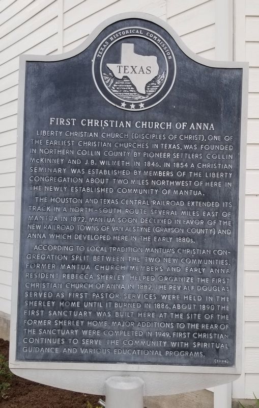 First Christian Church of Anna Marker image. Click for full size.