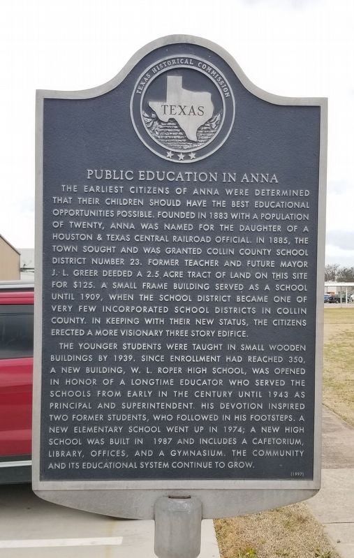 Public Education in Anna Marker image. Click for full size.