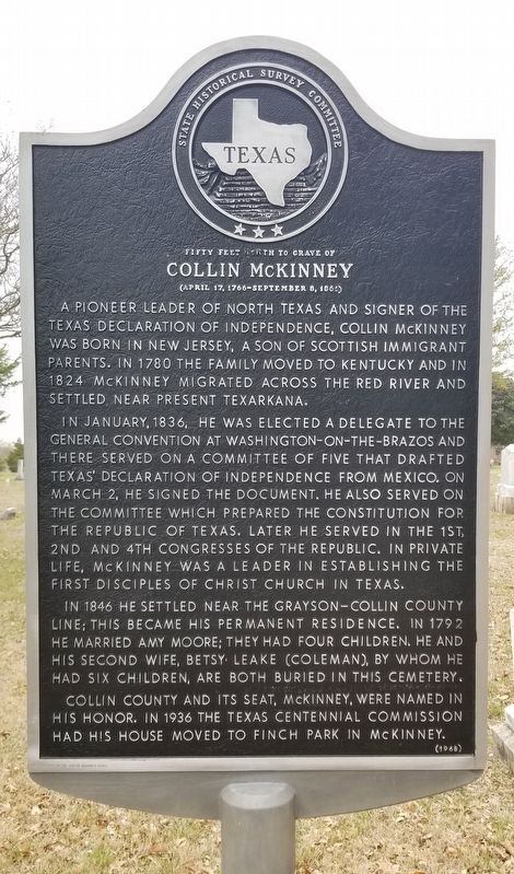 Collin McKinney Marker image. Click for full size.