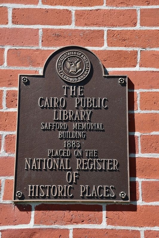The Cairo Public Library Marker image. Click for full size.