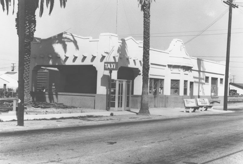 <i>Pacific Electric Depot, North Lemon Street, Orange, California, 1964</i> image. Click for full size.