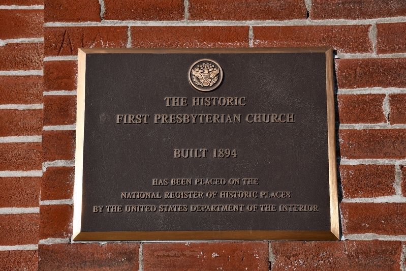 The Historic First Presbyterian Church Marker image. Click for full size.