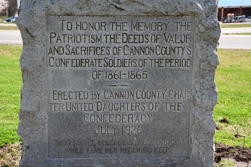Cannon County Confederate Monument. Click for full size. Cannon County Confederate Monument image. Click for full size.
