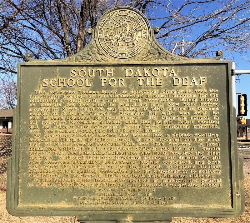 South Dakota School for the Deaf Marker. Click for full size. South Dakota School for the Deaf Marker image. Click for full size.