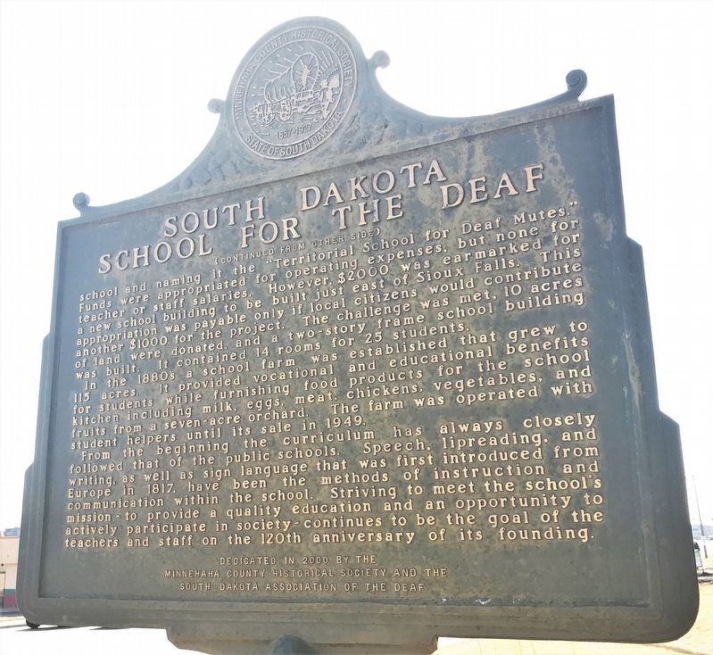 South Dakota School for the Deaf Marker. Click for full size. South Dakota School for the Deaf Marker image. Click for full size.