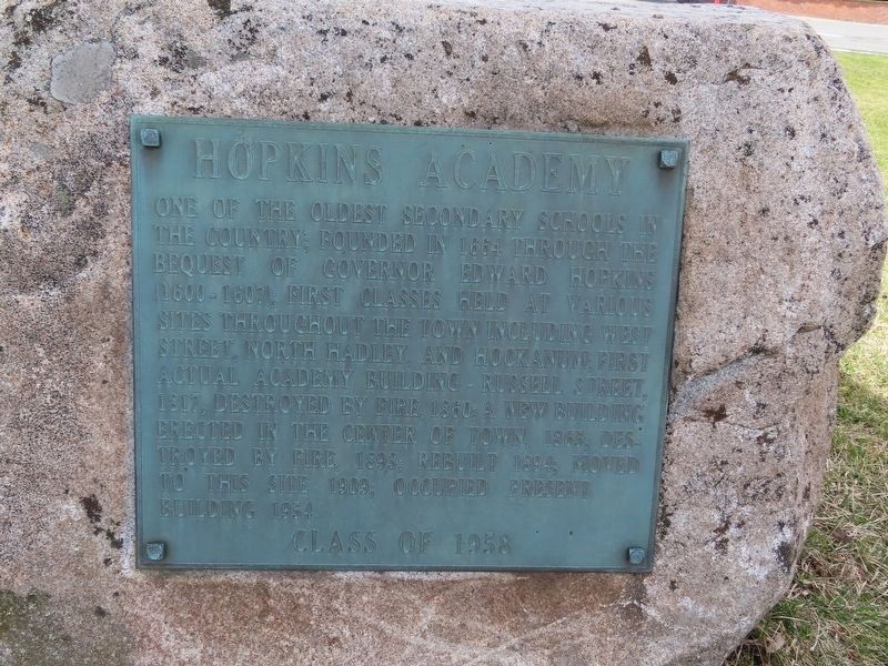 Hopkins Academy Marker image. Click for full size.