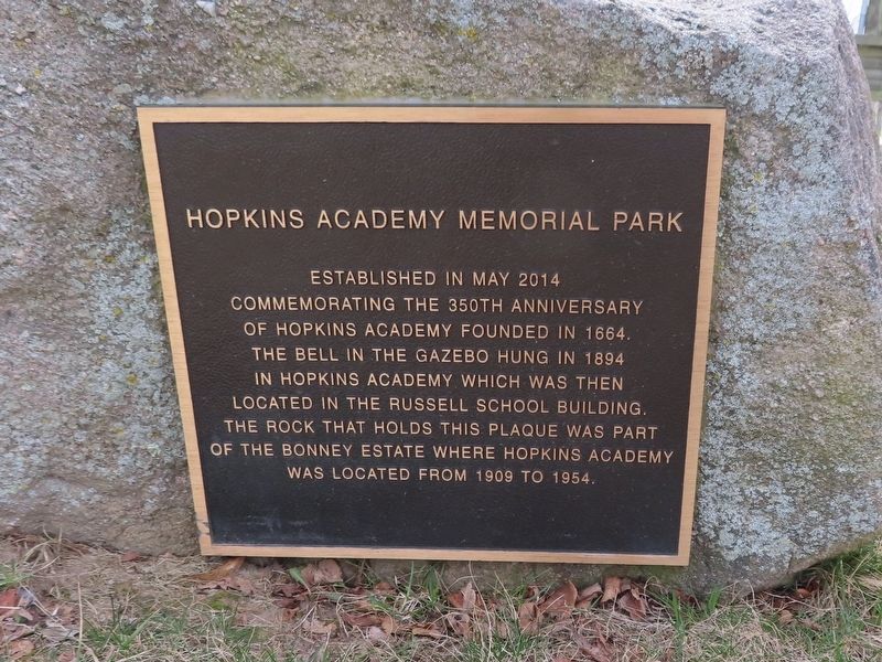 Hopkins Academy Memorial Park Marker image. Click for full size.