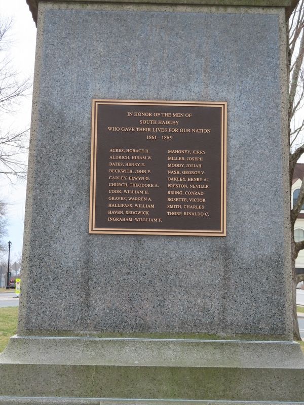 South Hadley Civil War Monument image. Click for full size.