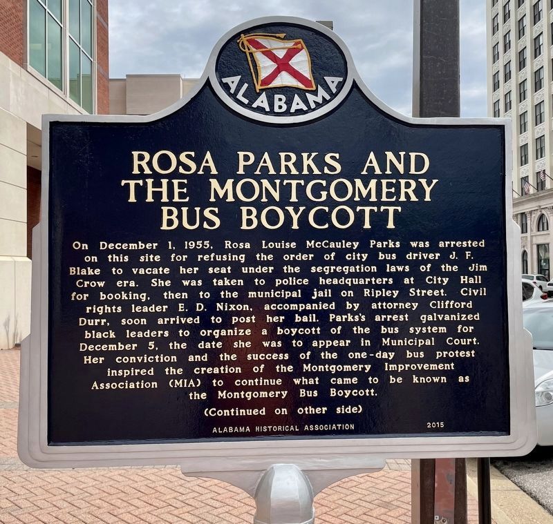 Rosa Parks and the Montgomery Bus Boycott Marker image. Click for full size.