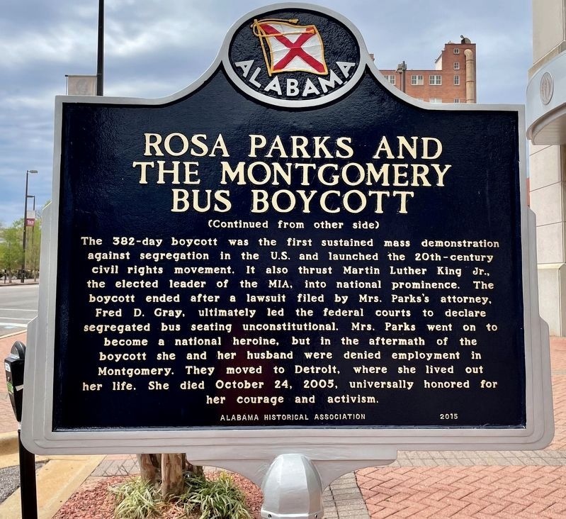 Rosa Parks and the Montgomery Bus Boycott Marker image. Click for full size.