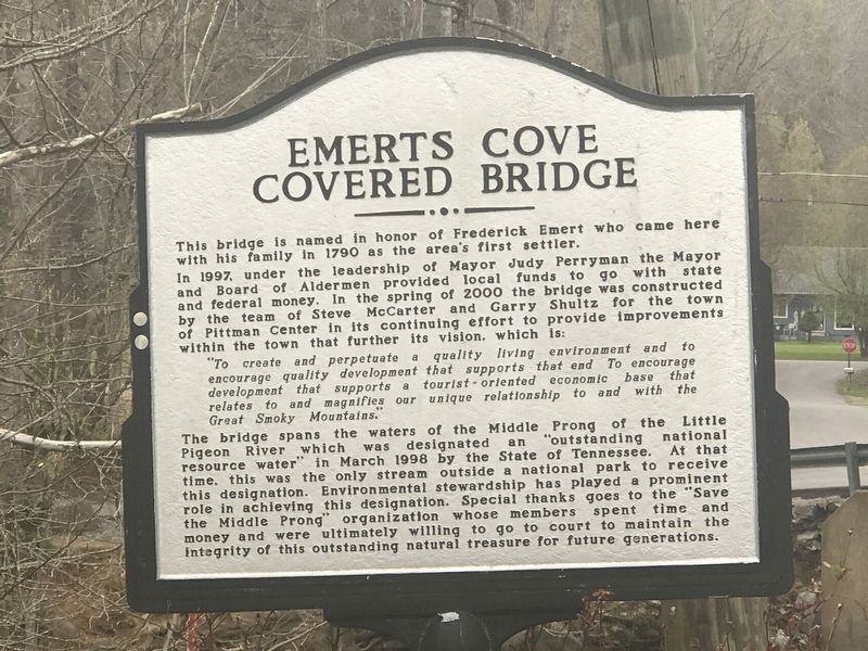 Emerts Cove Covered Bridge Marker image. Click for full size.