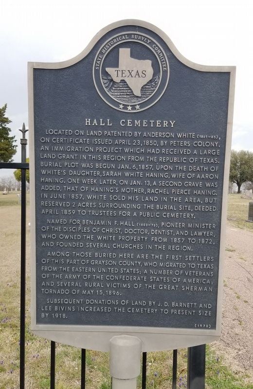 Hall Cemetery Marker image. Click for full size.