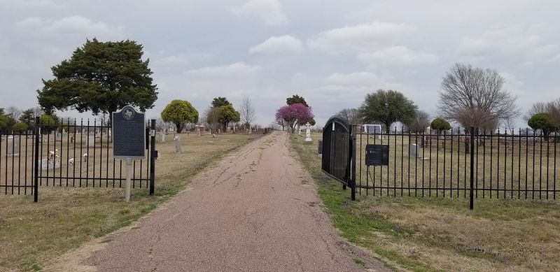 The entrance to the Hall Cemetery and Marker image. Click for full size.