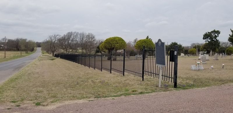 The view of the Hall Cemetery and Marker from the road image. Click for full size.